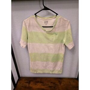 Old Navy Kids Striped V Neck T Shirt Short Sleeve Casual Top Size XL 14 16